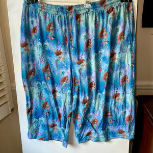 Women's Disney Store Blue Ariel Mermaid Print Plus Size 3X Pajama Pants